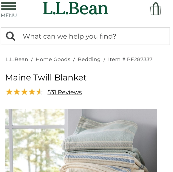 L.L. Bean Bedding Llbean Cotton Blanket King Size Made In Maine